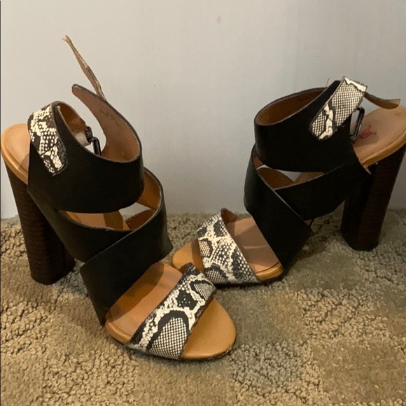 Snake print heels